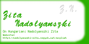 zita nadolyanszki business card